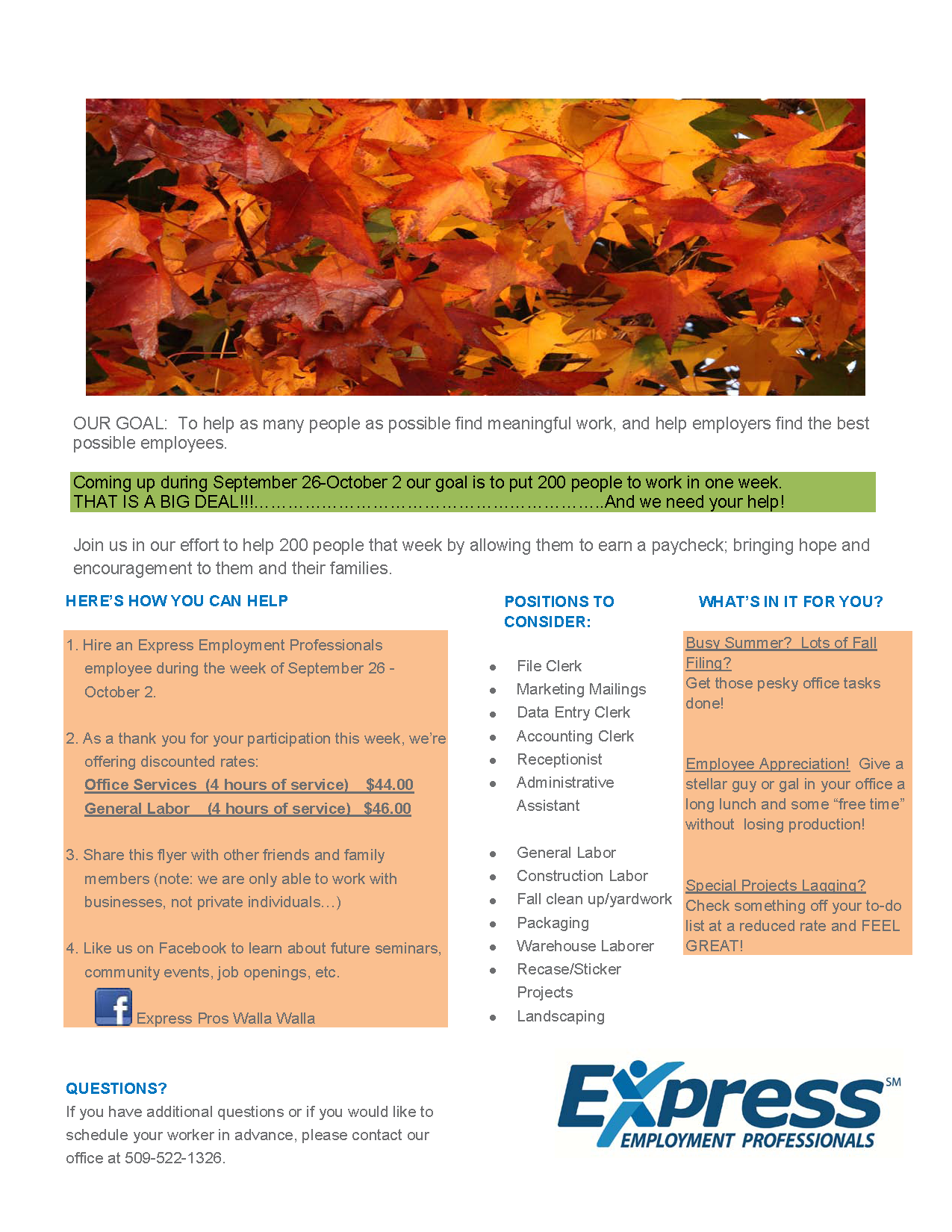 Fall Clean Up Flyer